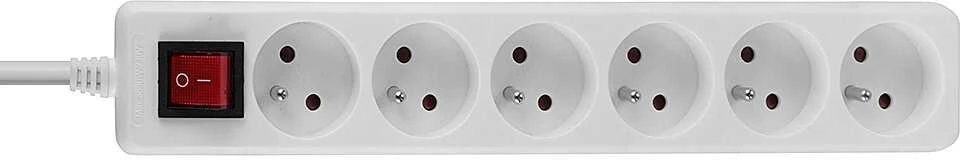 Ilgiklis - LINDY 6 Schuko Lizdų Prailgintuvas su Jungikliu, 1.4 m, Baltas