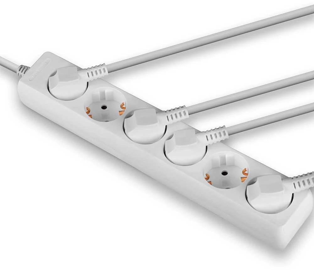 Ilgiklis - LINDY 6 Schuko Lizdų Prailgintuvas, Baltas