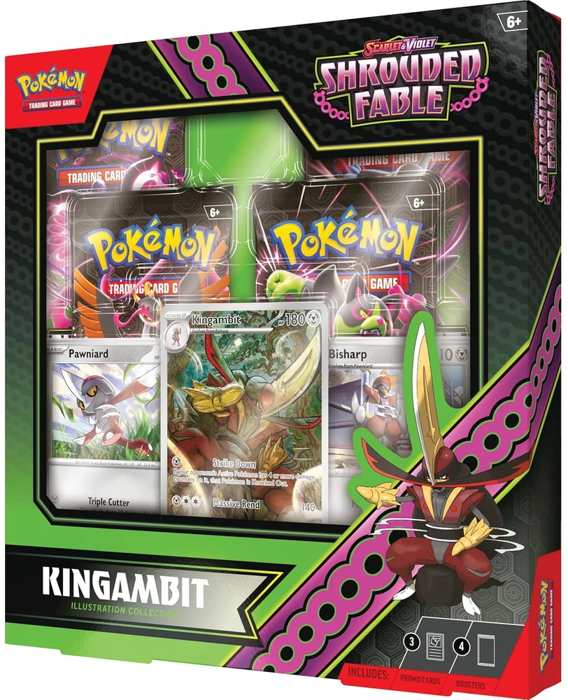 „Pokemon Pokemon TCG“ – „Scarlet & Violet 6.5 Shrouded Fable“ iliustracija – reta kolekcija „Kingambit“