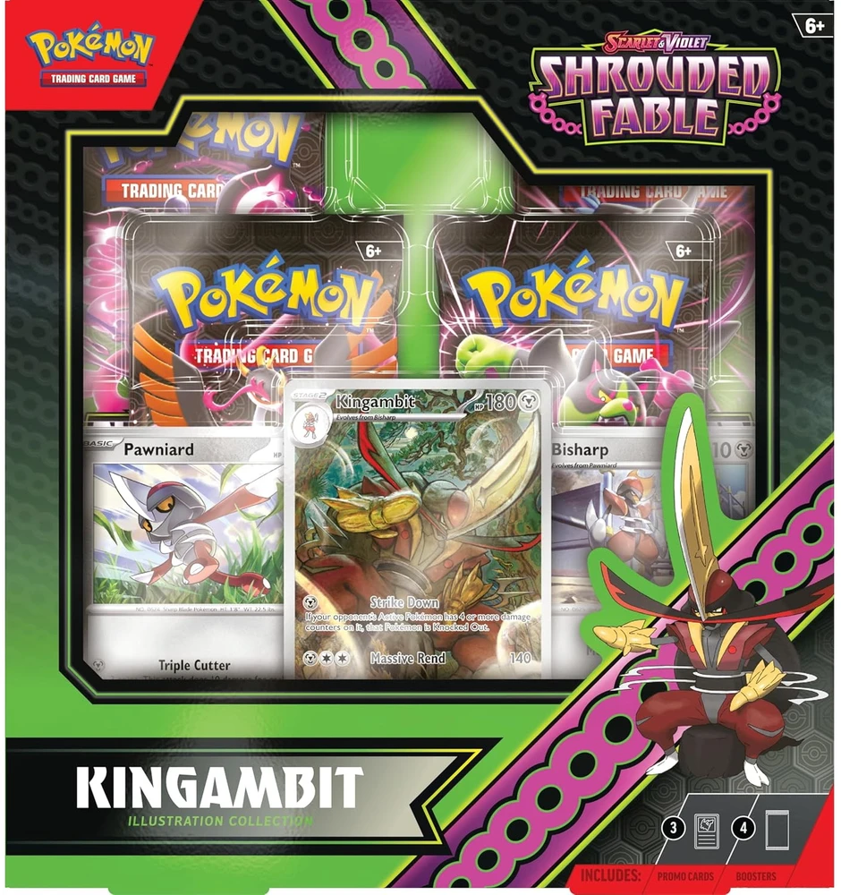 „Pokemon Pokemon TCG“ – „Scarlet & Violet 6.5 Shrouded Fable“ iliustracija – reta kolekcija „Kingambit“