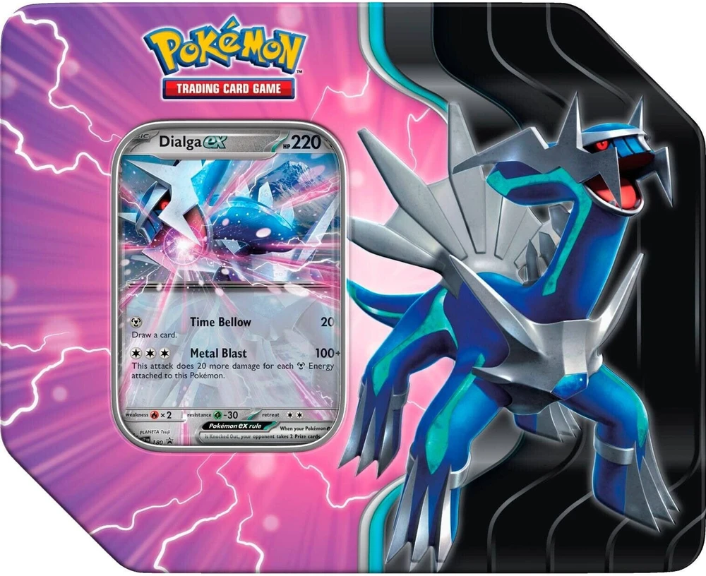 Kolekcionuojamos Kortelės - Pokémon TCG: Scarlet & Violet Azure Legends Tin Dialga Ex su Folijos Kortele, 5 Booster Pakeliais, Kodo Kortele, Marga