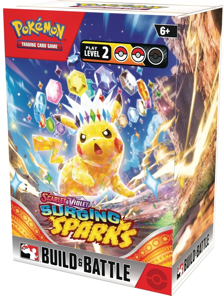 Prekybos kortelių žaidimas - Pokémon Scarlet & Violet: Surging Sparks Build & Battle Box