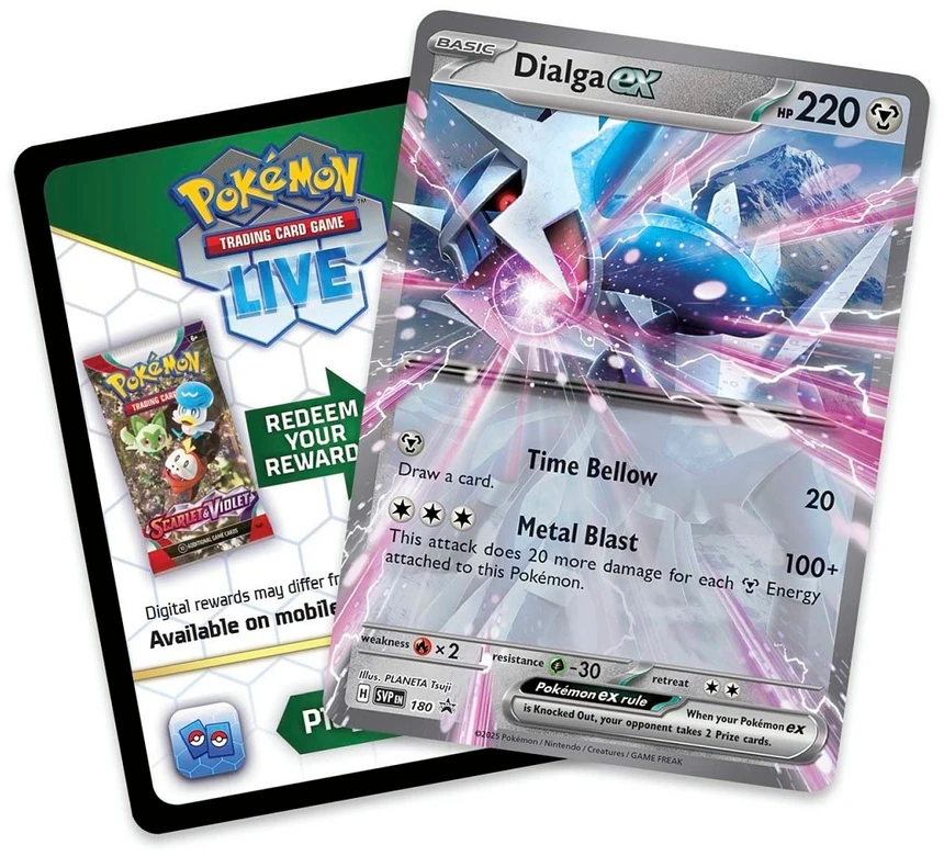 Kolekcionuojamos Kortelės - Pokémon TCG: Scarlet & Violet Azure Legends Tin Dialga Ex su Folijos Kortele, 5 Booster Pakeliais, Kodo Kortele, Marga