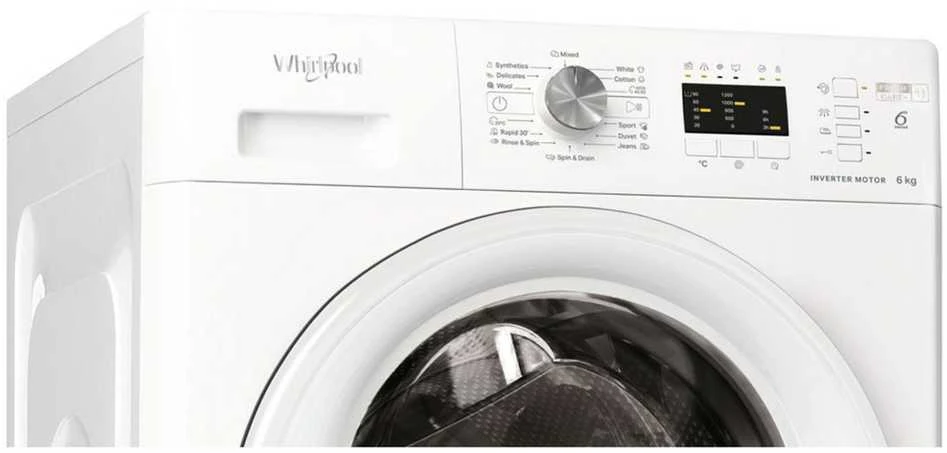 Priekinio Pakrovimo Skalbimo Mašina - Whirlpool 6 Kg 1200 Aps./min, Balta