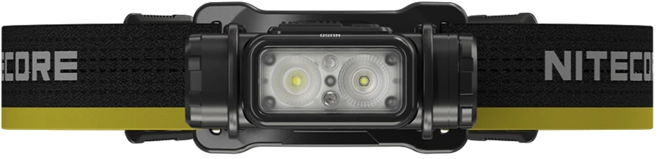 Priekinis žibintas - Nitecore NU50, 1 400 lm, 5 000 mAh, 130 m, Įkraunamas per USB-C, Baltas/raudonas