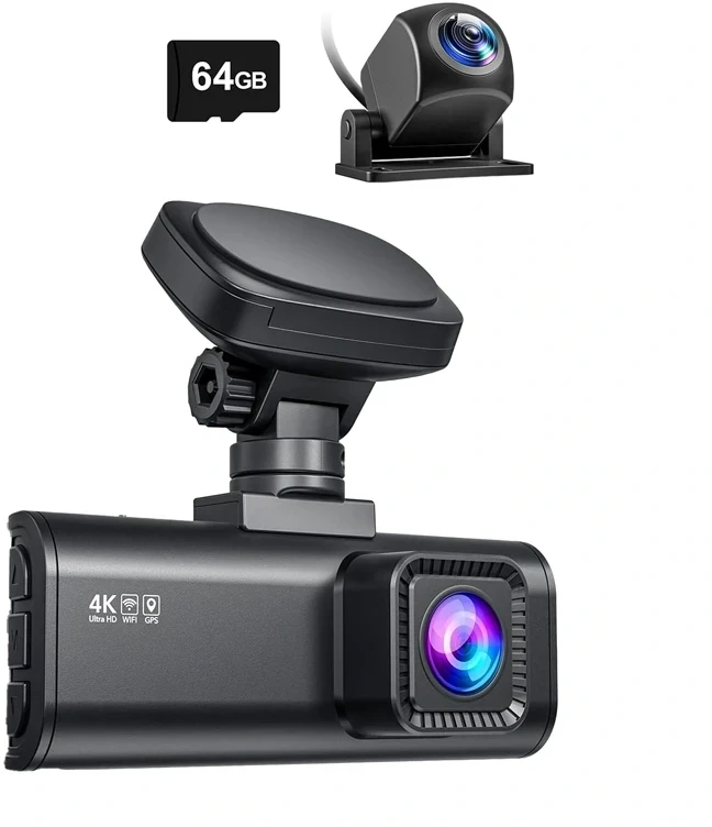 Prietaisų Skydelio Kamera - REDTIGER F7N 4K Wi‑Fi Vaizdo Registratoriaus Rinkinys 64 GB