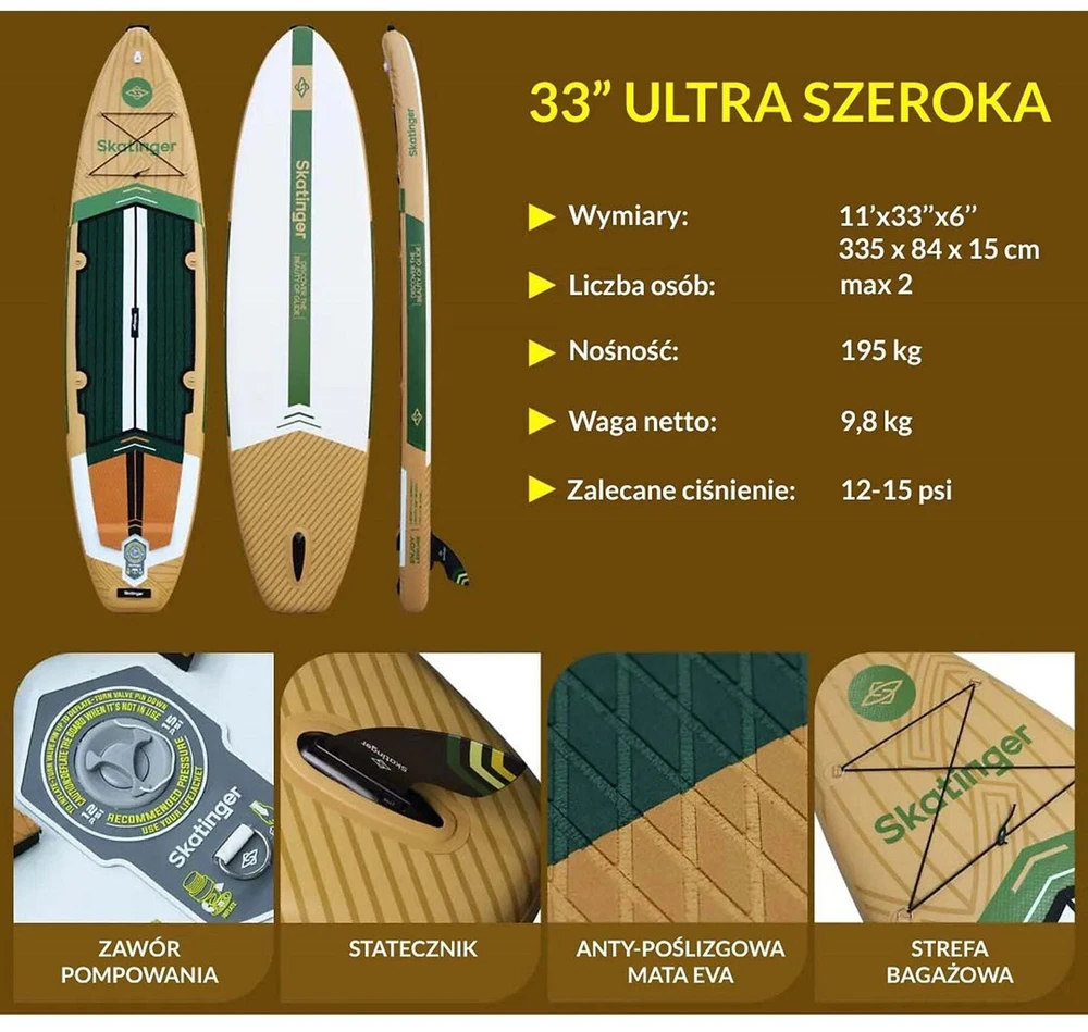 SKATINGER Peninsula Trojan Horse 335x84x15 turistinė irklentė