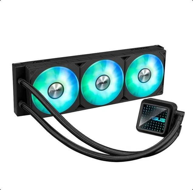 Asus Prime LC 360 ARGB aušintuvas su šviečiančiais ventiliatoriais