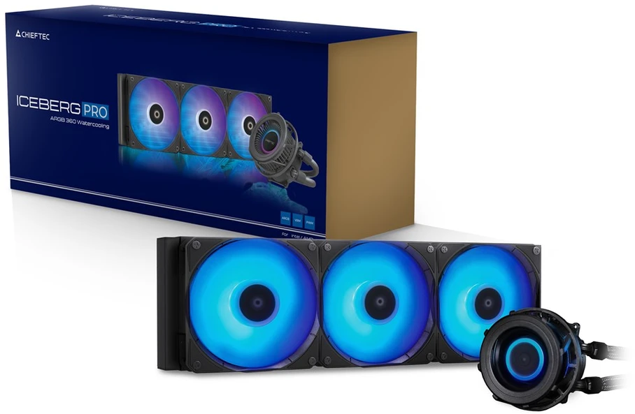 Procesoriaus Aušintuvas - Chieftec CLC-360-VRM-RGB 360 mm RGB Juodas