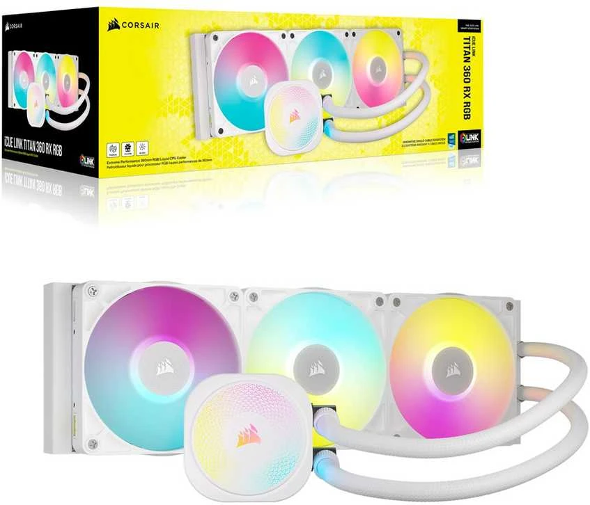 Corsair iCUE LINK Titan 360 RX RGB Baltas CW-9061021-WW