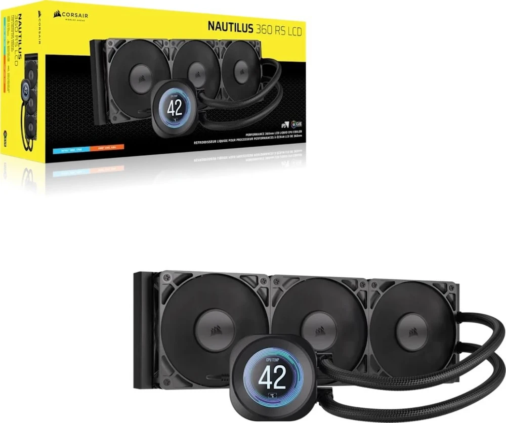 Corsair Nautilus RS 360 LCD ARGB Complete Vanduo Cooling – 360 mm, juodas