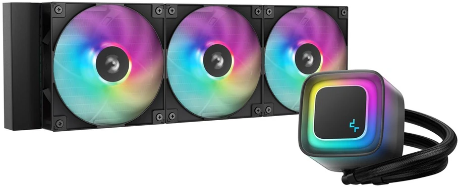 Procesoriaus aušintuvas - DeepCool LE360 V2 AIO skysčio aušintuvas su 3x 12cm ventiliatoriais juodas