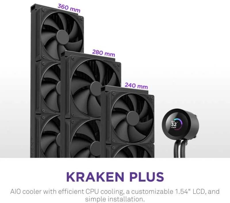 NZXT Kraken Plus 280 LCD juoda