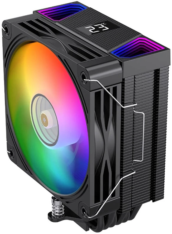 „Rampage Octagon C70“ procesoriaus aušintuvas, LGA1700/AM5, LCD „Infinity“ ventiliatorius, 120 mm, ARGB, juodas