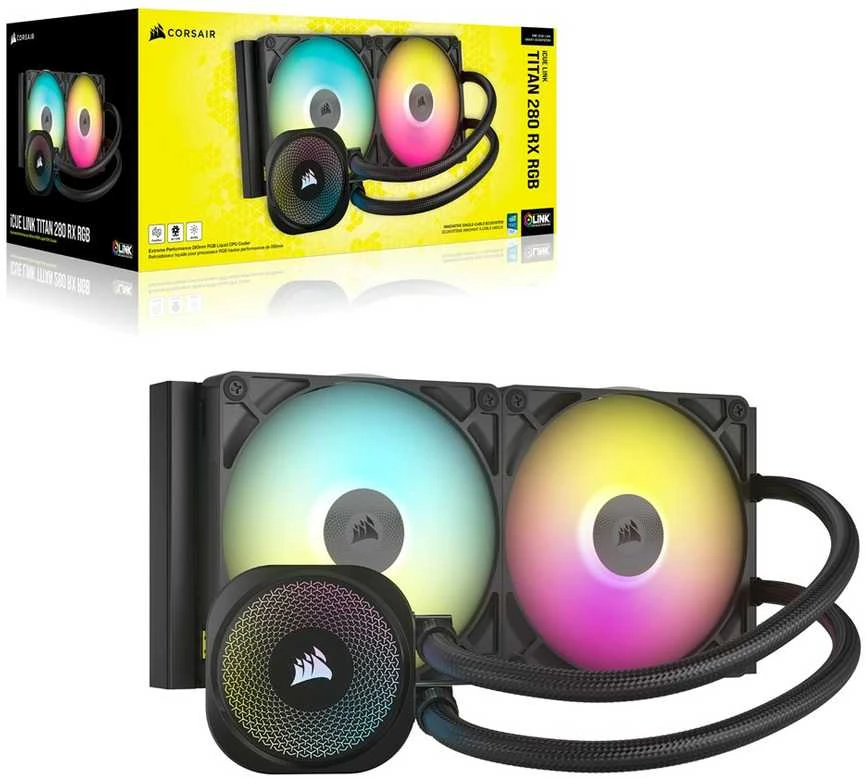 Corsair iCUE LINK TITAN RX RGB Procesorius Viskas viename skysčių aušintuvas 14 cm Juodas 1 vnt.