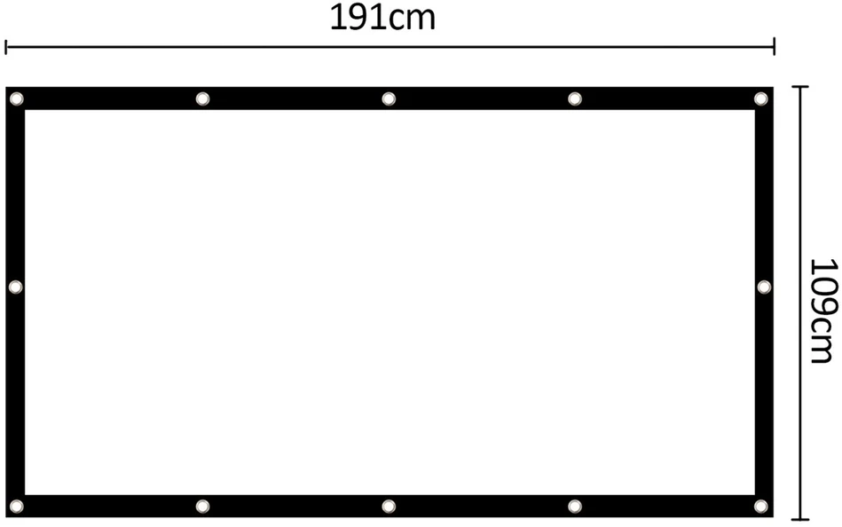 Projektorius „Maclean“ projektoriaus ekranas, 86 colio, 191 x 109 cm, 25 mm rėmelis 16:9, įtempimo kabliukai, MC-980
