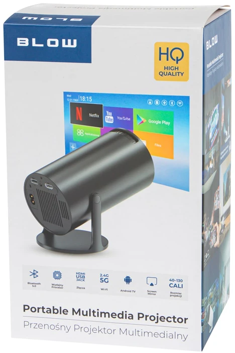 BLOW AndroidTV HD Cinema Juodas nešiojamas projektorius
