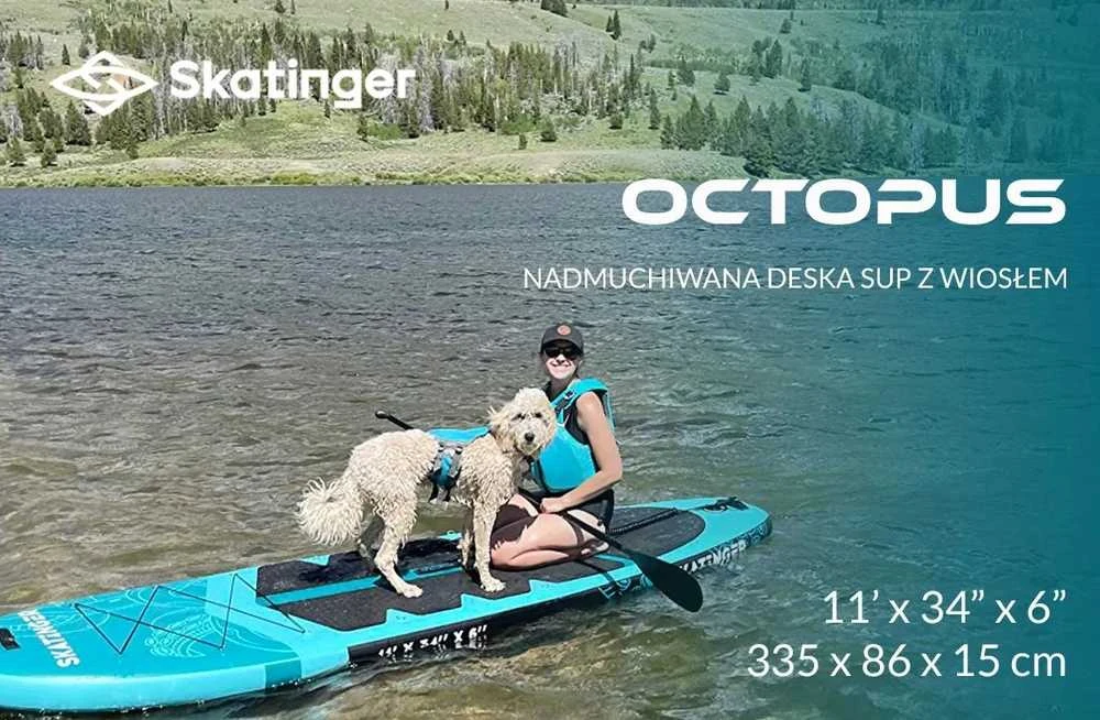 SUP riedlentė „Deska Skatinger Octopus“ 335x86x15 cm, universali