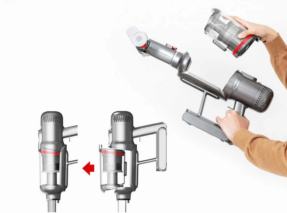 Puppyoo Dulkių Siurblys T12 Pro Rinse Crystal Pilkas