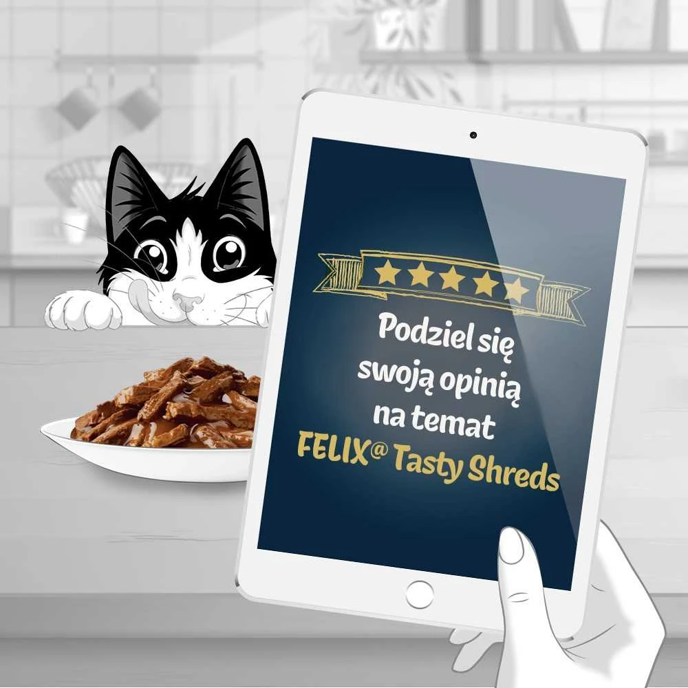 Purina Nestle Drėgnas Kačių Maistas - Felix Skanūs Gabaliukai su Jautiena ir Vištiena 4x 80g