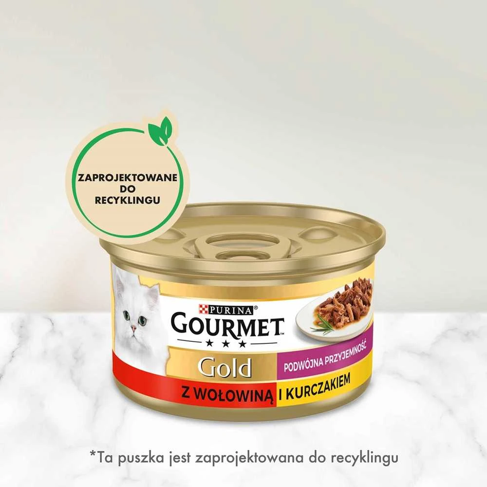 Konservai katėms su jautiena Purina GOURMET GOLD, 1x85 g