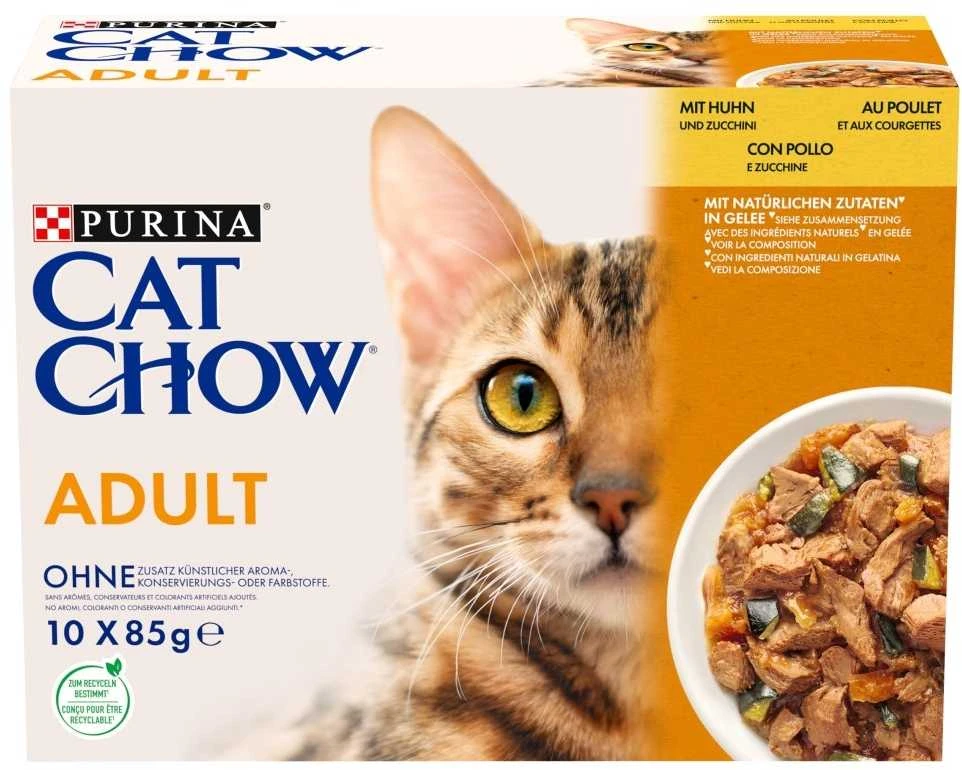 Purina Nestle Drėgnas Kačių Maistas - PURINA Cat Chow Vištiena Ir Cukinija 10x85g