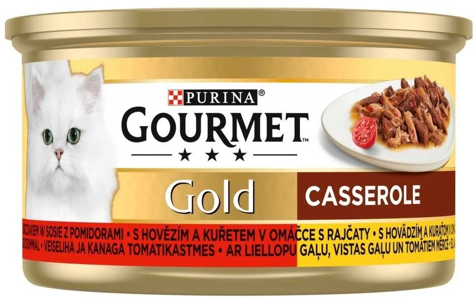 Purina Nestle Drėgnas Kačių Maistas - GOURMET GOLD Jautiena Ir Vištiena 85g