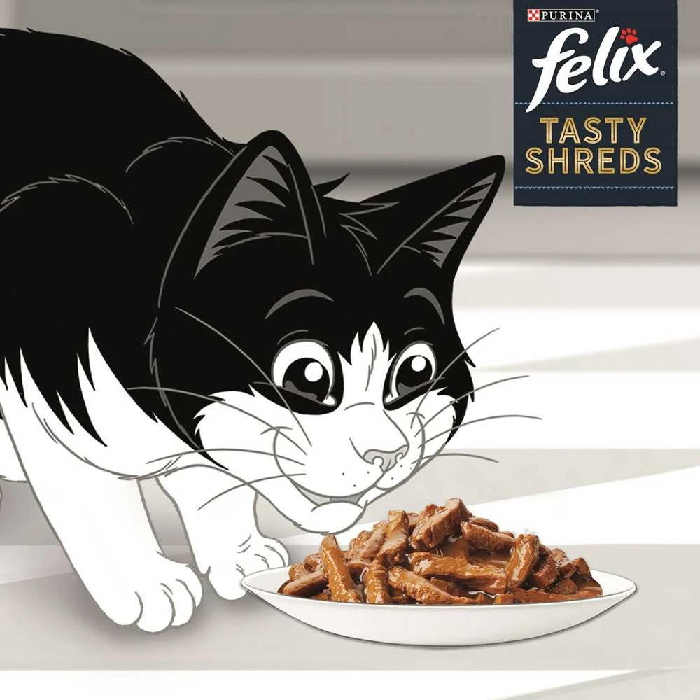 Purina Nestle Drėgnas Kačių Maistas - Felix Skanūs Šiaudeliai Su Lašiša Ir Tunu, 4x 80g