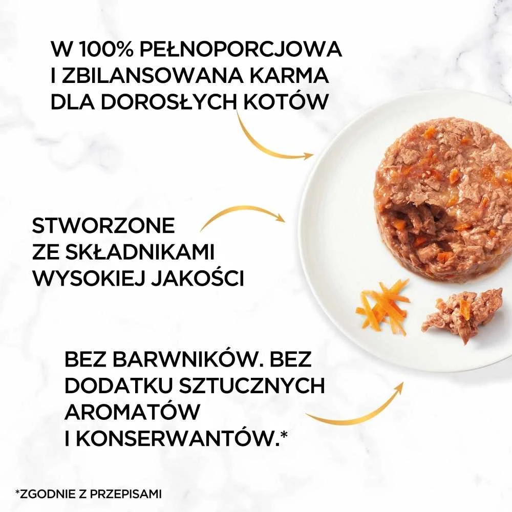 Purina Nestle Katės maistas - PURINA Gourmet Gold Skanus pyragas šlapias maistas 48x85g 17% baltymų