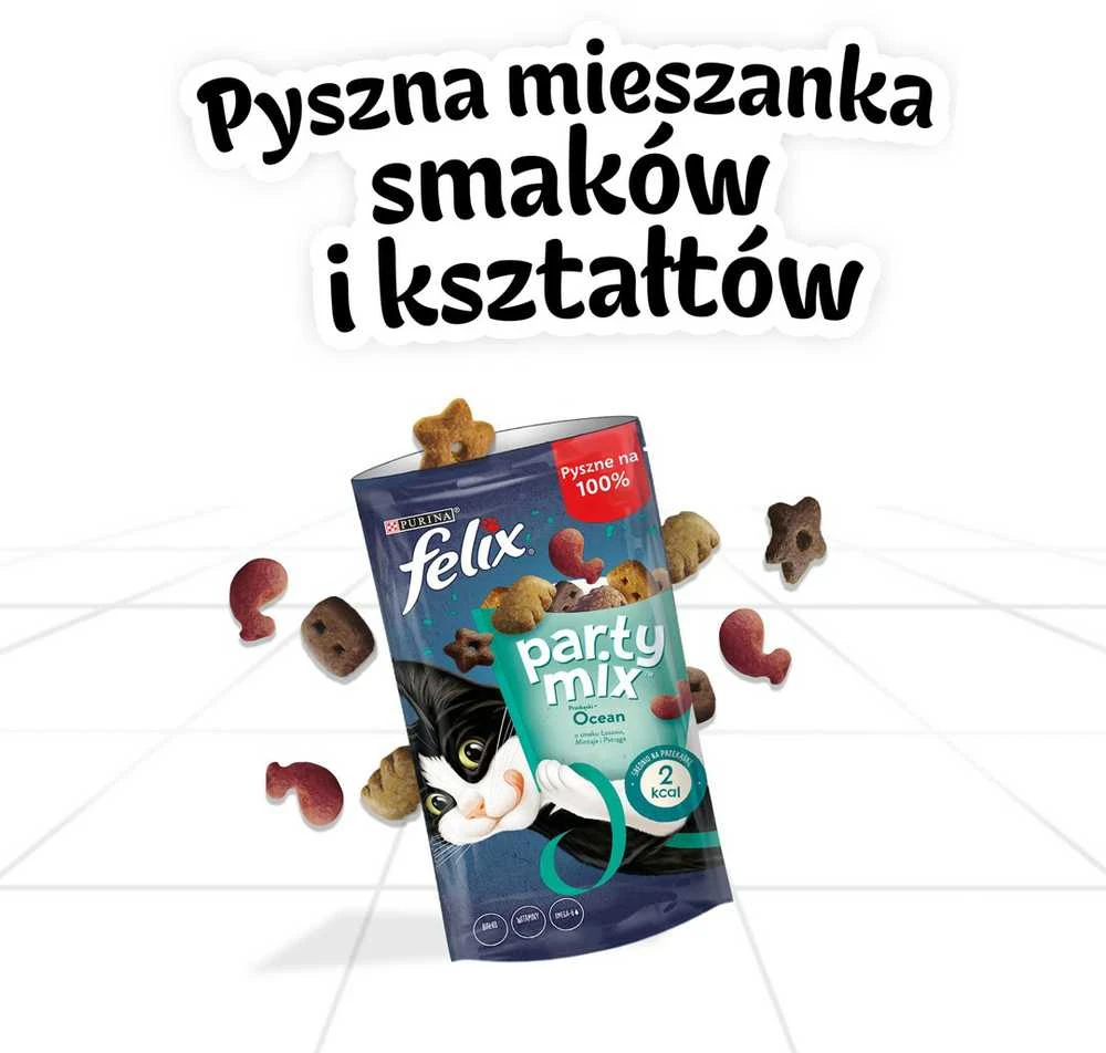 Purina Nestle Sausas Kačių Maistas - Felix Party Mix Vandenyno Mėlyna 60 g