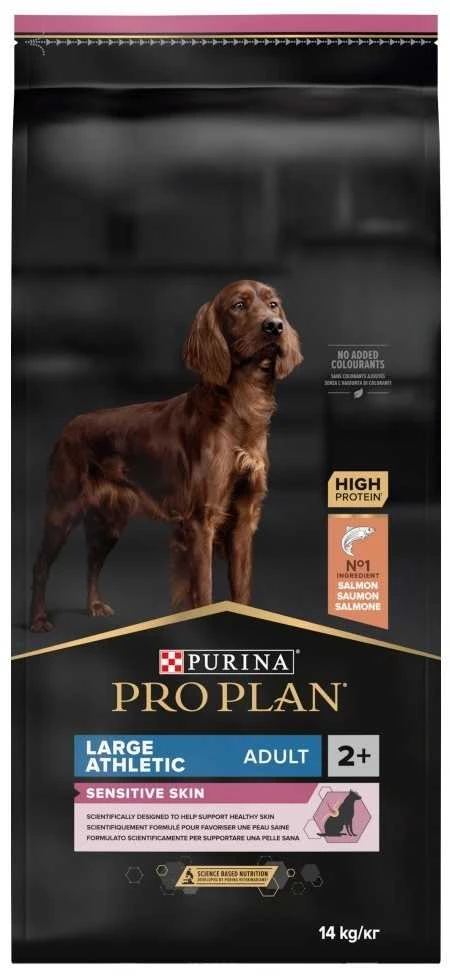Purina Nestle Sausas Šunų Maistas - PURINA Sensitive Skin Dideliems Atletiniams Suaugusiems Šunims Su Lašiša 14 kg