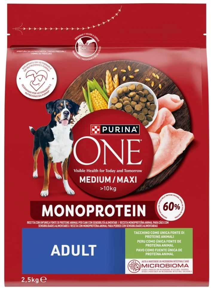 Purina Nestle ONE Medium/Maxi Adult Monoprotein kalakutiena 2,5kg