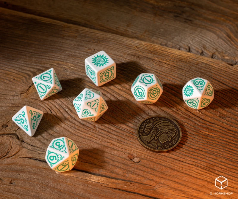 Dėlionė Q Workshop The Witcher Ciri The Law Of Surprise Kauliukų Rinkinys Balta Ir Turkio Sp