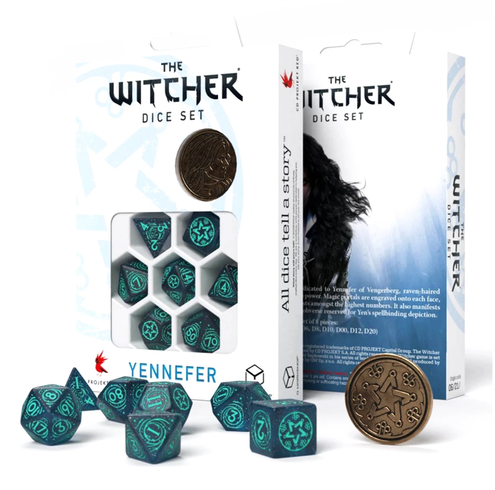 Dėlionė Q Workshop The Witcher Yennefer Kauliukų Rinkinys Tamsiai Mėlynos Ir Turkio Spalvos