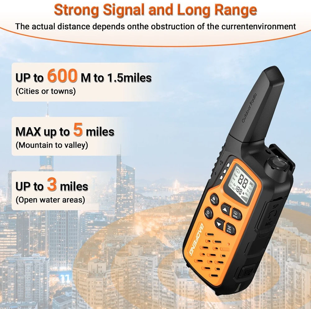 Walkie-Talkie Baofeng BF-T25E Oranžinis, 2 pieces
