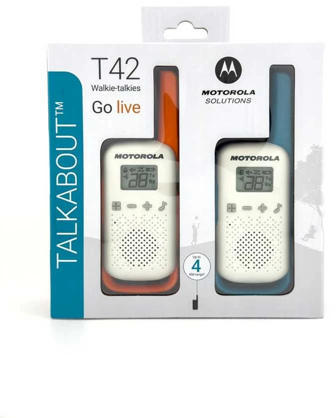 Motorola Talkabout T42 - walkie-talkie, 2-pack (oranžinis-mėlynas)
