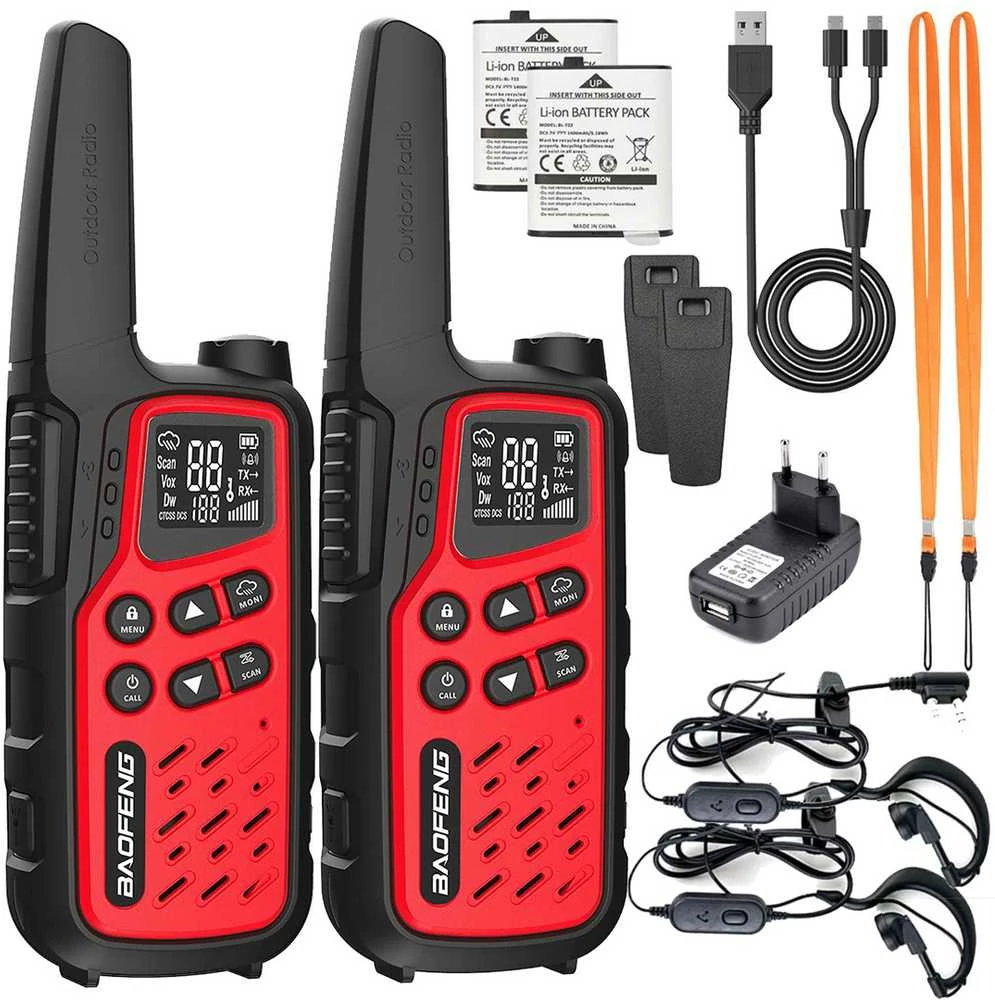 Dvikryptis Radijas - Baofeng BF-T25E Raudona