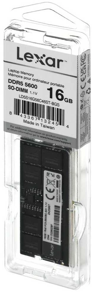 RAM Lexar | Nešiojamas kompiuteris Memory | LD5S16G56C46ST-BGS | 16 GB | DDR5 | 5600 MHz | PC/serveris | Registered No | ECC Yes