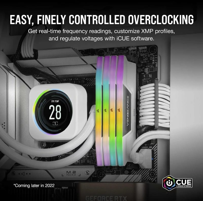 RAM modulis - Corsair Vengeance RGB 32 GB 6400 MHz balta