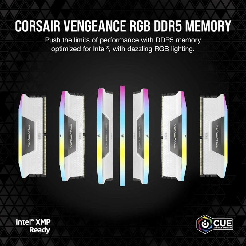 RAM modulis - Corsair Vengeance RGB 32 GB 6400 MHz balta