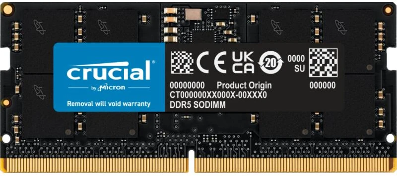 Nešiojamo kompiuterio atmintis PC atmintis Crucial Atmintis DDR5 SODIMM 16GB / 4800 CL40 (16Gbit)