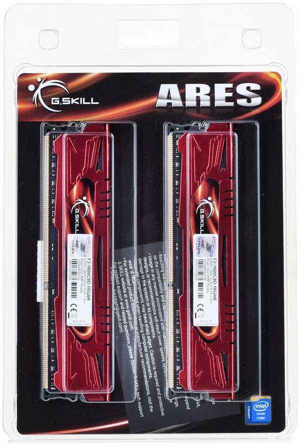 RAM G.Skill Ares, DDR3, 16 GB, 1600MHz, CL9 (F3-1600C9D- 16GG)