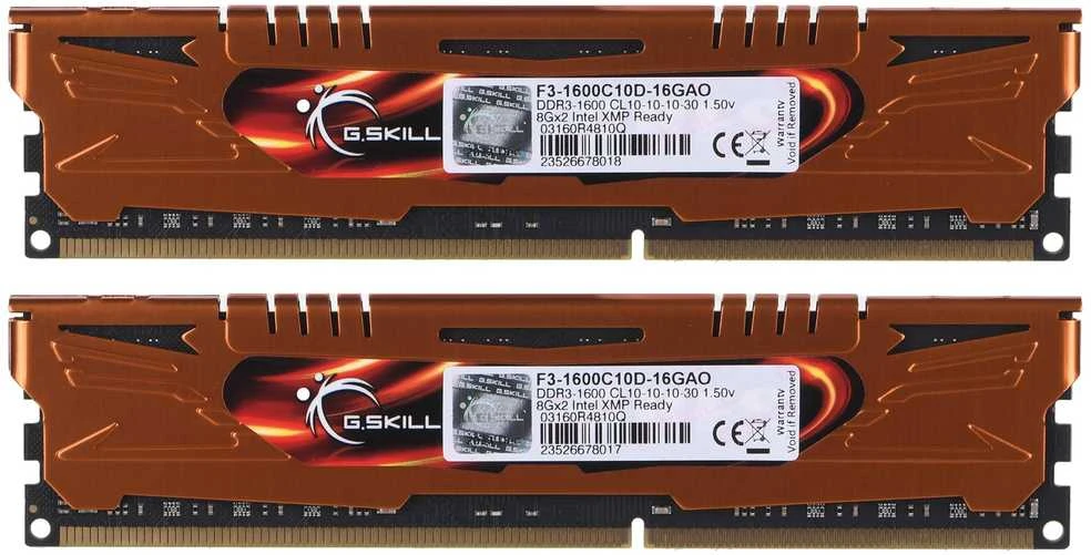 RAM G.Skill 16GB PC3-12800 Kit atminties modulis 2 x 8 GB DDR3 1600 MHz