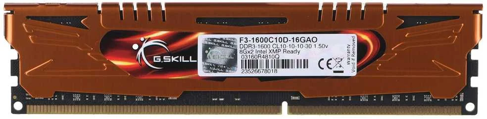 RAM G.Skill 16GB PC3-12800 Kit atminties modulis 2 x 8 GB DDR3 1600 MHz