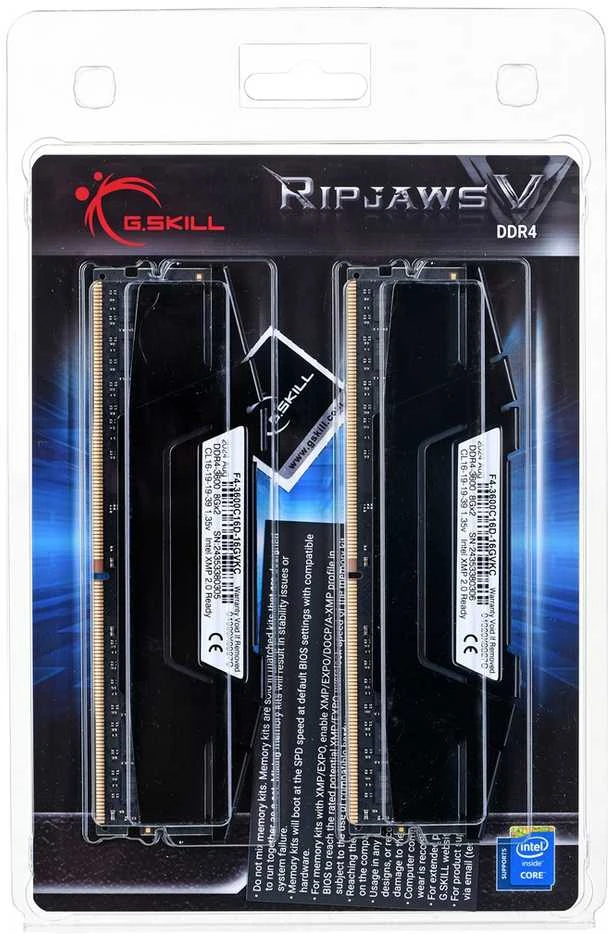 G.Skill Ripjaws V 16GB (2 x 8GB), DDR4, 3600MHz, CL16