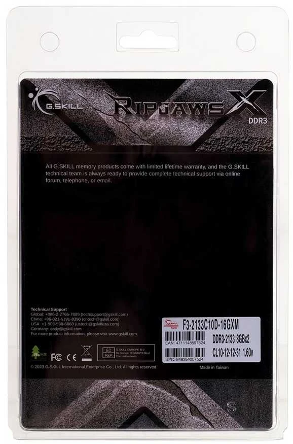 G.Skill RipjawsX 16GB (8GBx2) DDR3-2133 MHz atminties modulis 2 x 8 GB