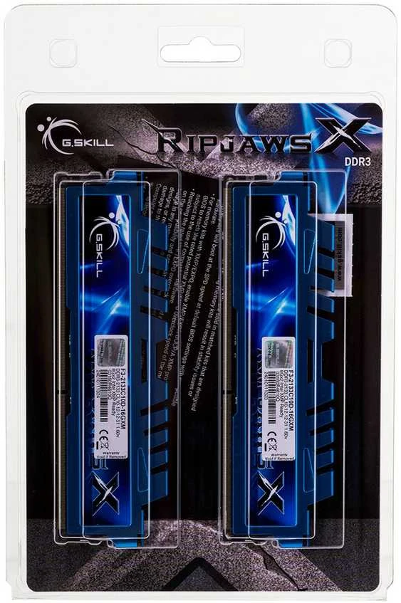 G.Skill RipjawsX 16GB (8GBx2) DDR3-2133 MHz atminties modulis 2 x 8 GB