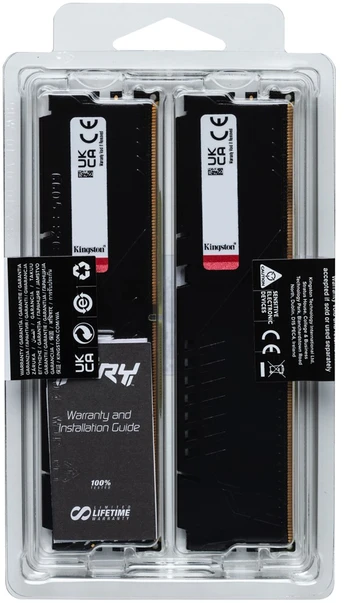 RAM „Kingston Technology FURY Beast“ 128 GB 5600 MT/s DDR5 CL40 DIMM atmintis (2 vnt. rinkinys) Juodas