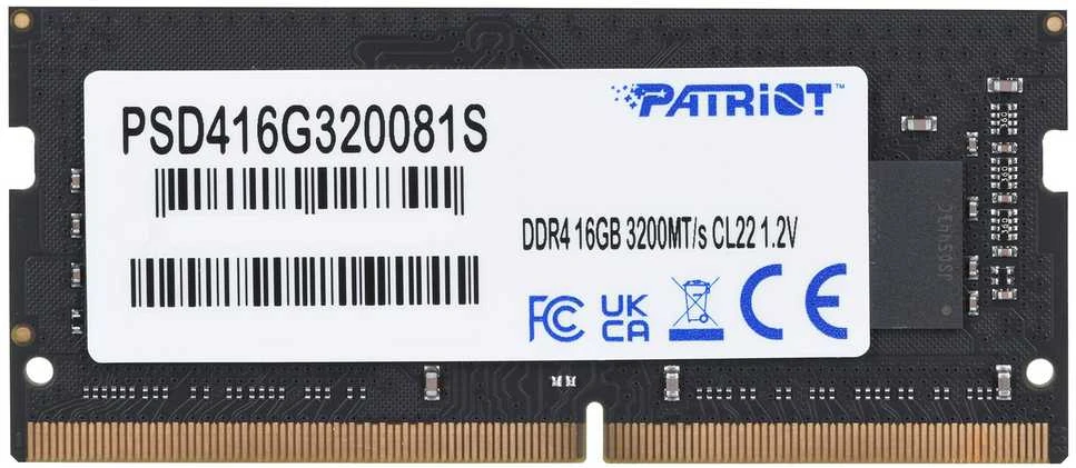 Nešiojamo kompiuterio atmintis PATRIOT Signature Series 16GB DDR4 1x16GB 3200MHz SODIMM Single