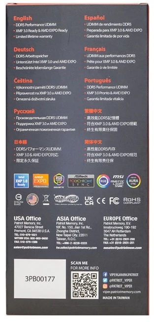 RAM Modulis - Patriot Viper Venom DDR5 8 GB 6 400 MHz CL38 EXPO (VV58G64C38A)